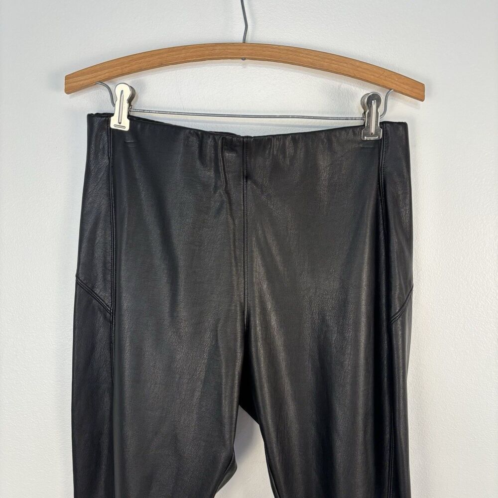 Nordstrom High Waist Faux Leather Hybrid Leggings Pants Women’s Large Black - Picture 3 of 8